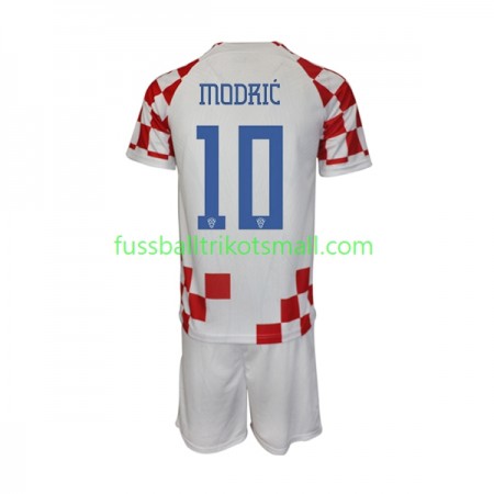 Fußballtrikots Kroatien Modrić 10 Kinder FIFA WM 2022 Kurzarm Heimtrikotsatz kaufen